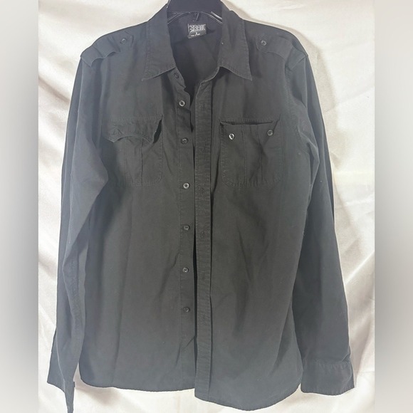 3RAIL Other - 3RAIL Men's Black Dress Shirt SIZE Large, Long Sleeve Button up